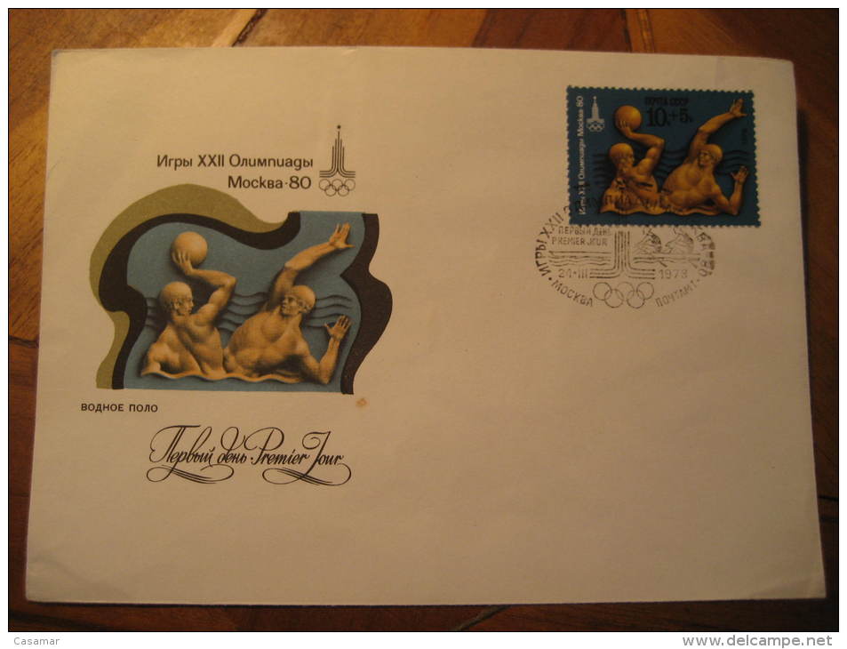 Moscow 1978 WATER POLO Waterpolo Water-polo Olympic Games Olympics 1980 Russia USSR CCCP Fdc Cover - Water Polo