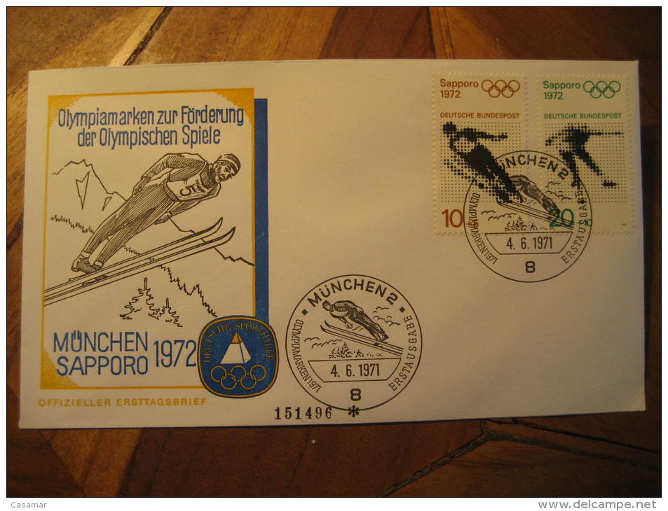 Munchen 1971 SKI JUMPING Jump Skiing Winter Olympic Games Olympics Sapporo 1972 Japan Nippon Germany Cover - Jumping