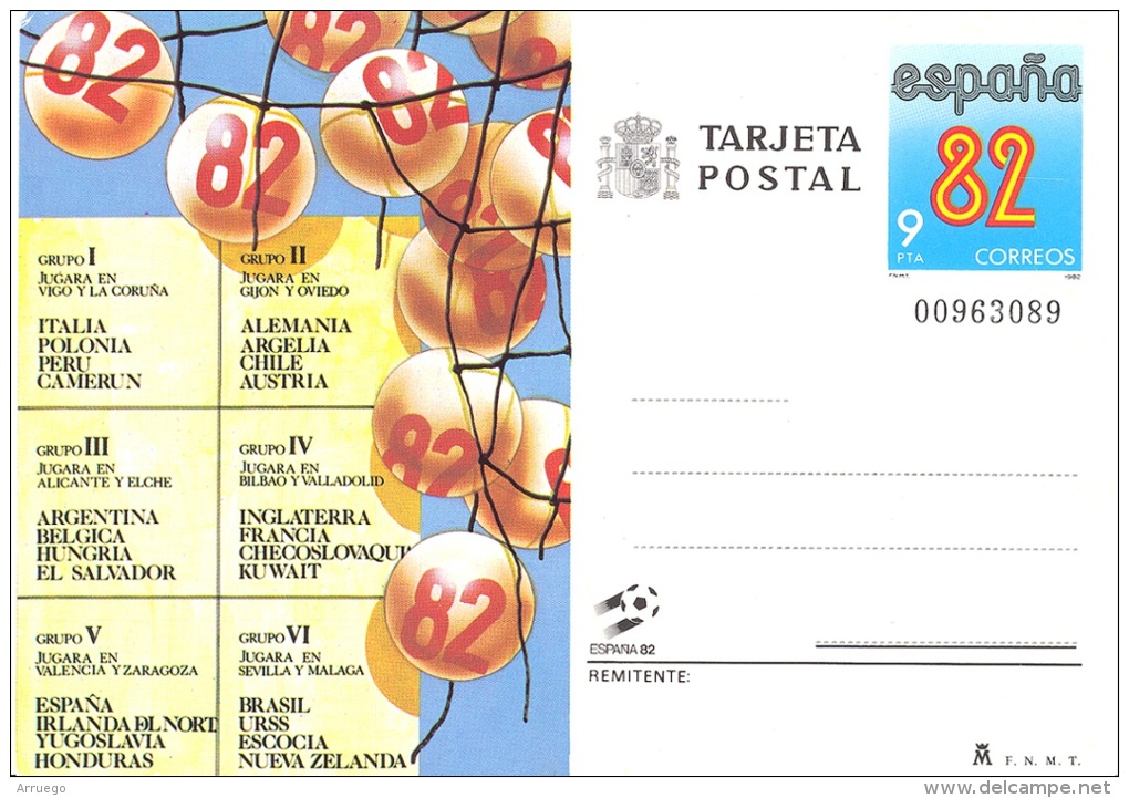 SPAIN. POSTAL STATIONARY. WORLD CUP SOCCER ESPAÑA'82 - 1931-....