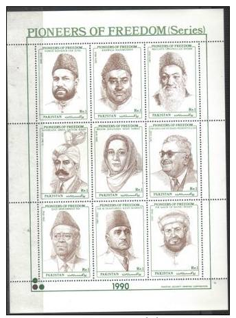 Pakistan 1990 Pioneers Of Freedom,  Nawab Bahadur Yar Jung, Kh. Nazimuddin,. Etc. - Pakistan