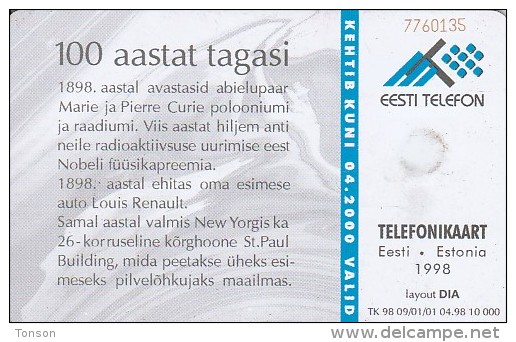 Estonia, ET 084, 100 Years Ago, 2 Scans. - Estonia