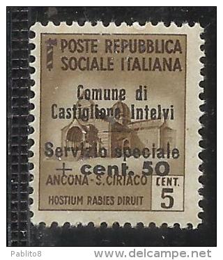 EMISSIONI LOCALI CASTIGLIONE D'INTELVI 1945  CENT. 50 SU 5 CENTESIMI MNH FIRMATO SIGNED - Ortsausgaben/Autonome A.