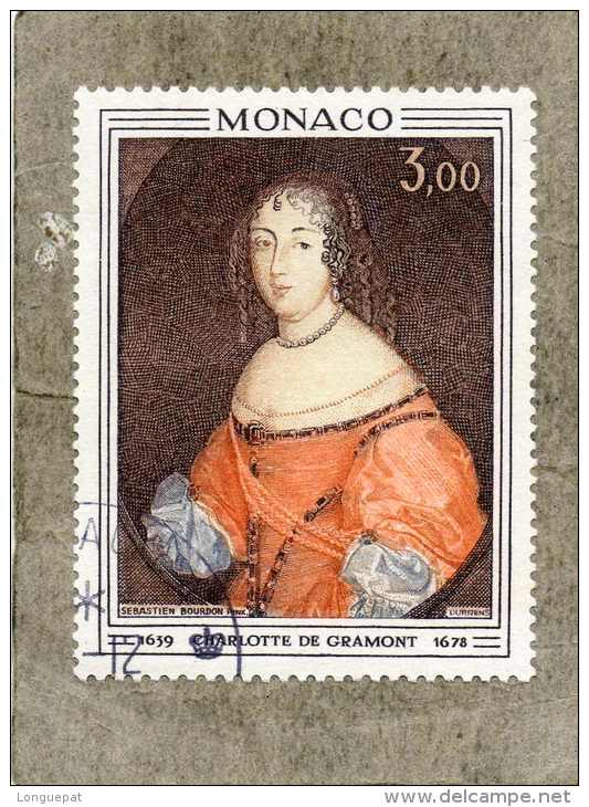 MONACO :  Charlotte De Gramont Princessesse De Monaco (mari :Louis 1er) - Tableau De Sébastien Bourdon- Art - Peinture - - Oblitérés