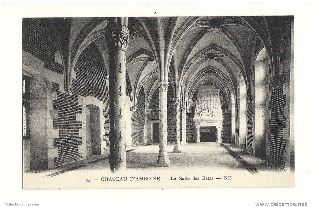 Cp, 37, Amboise, Le Château, La Salle Des Etats - Amboise