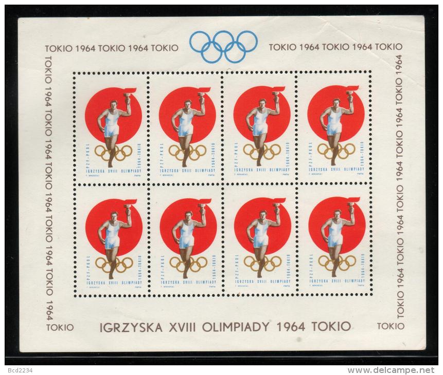 POLAND 1964 TOKYO OLYMPICS S/S NHM CINDERELLA RUNNER TORCH OLYMPIC GAMES ATHLETICS - Autres & Non Classés