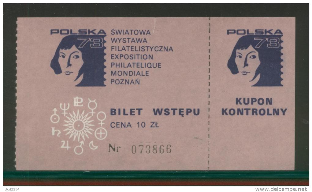 POLAND 1973 POLSKA 73 STAMP EXHIBITION EXPO COPERNICUS TICKET T4 ASTRONOMER ASTRONOMY - Other & Unclassified