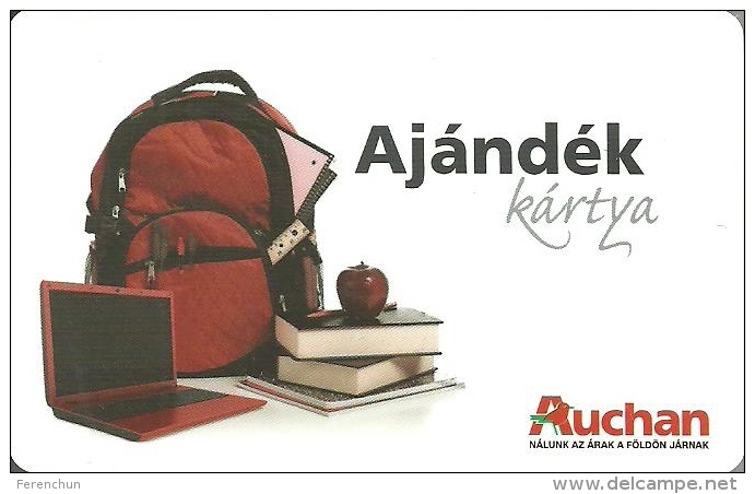 AUCHAN * HYPERMARKET * BOOK APPLE FRUIT PLANT BACKPACK COMPUTER LAPTOP PENCIL RULER * GIFT CARD * Auchan 02 C * Hungary - Gift Cards