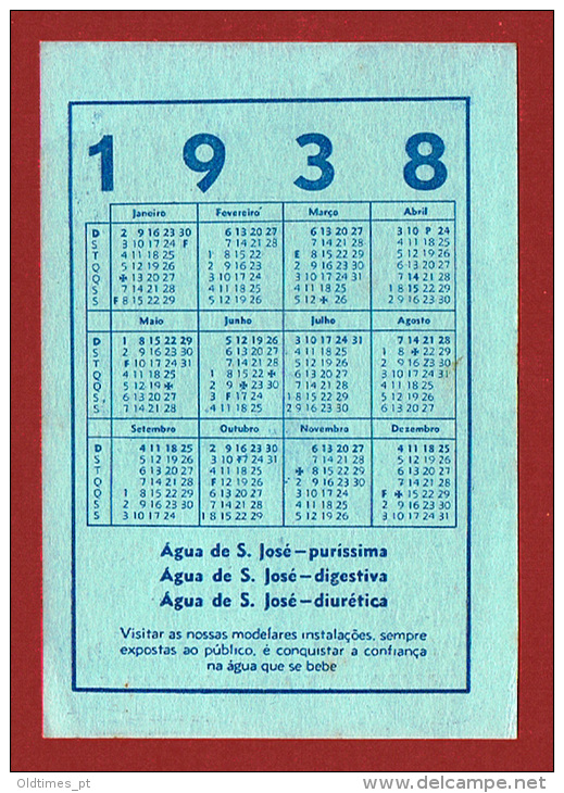 PORTUGAL - PALMELA -  AGUAS DE S. JOSE - 1938 CALENDÁRIO - Small : 1921-40