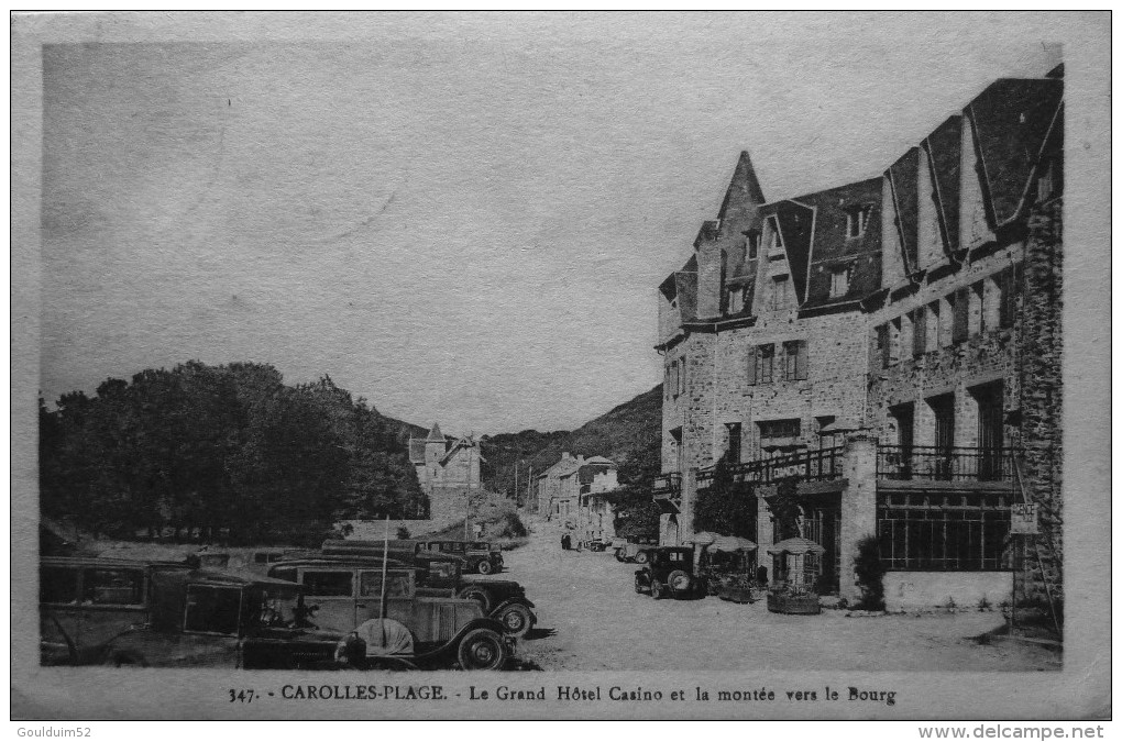 Carolles-plage : Le Grand Hotel Casino Et La Montée Vers Le Bourg - Autres & Non Classés