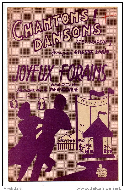 Partition - Chantons Dansons Et Joyeux Forains De M. Gersol Et Etienne Lorin - Partitions Musicales Anciennes