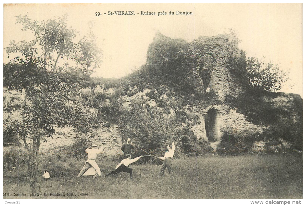 56 ST VERAIN - Ruines Près Du Donjon - Escrimeurs - Altri & Non Classificati