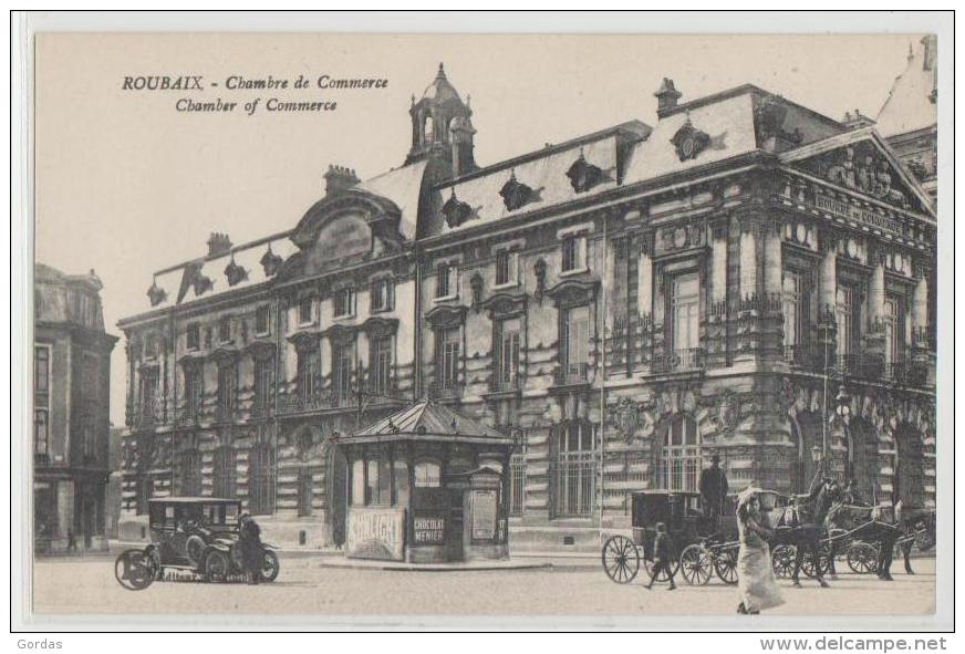 France - Roubaix - Chamber Of Commerce - Old Time Car - Advertising Posters - Publicite Chocolat Menier - Carriage - Lillers