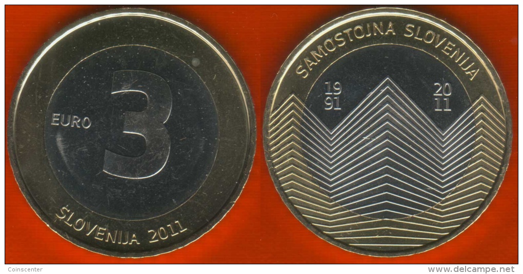 Slovenia 3 Euro 2011 "Independence" BiMetallic UNC - Slovenia