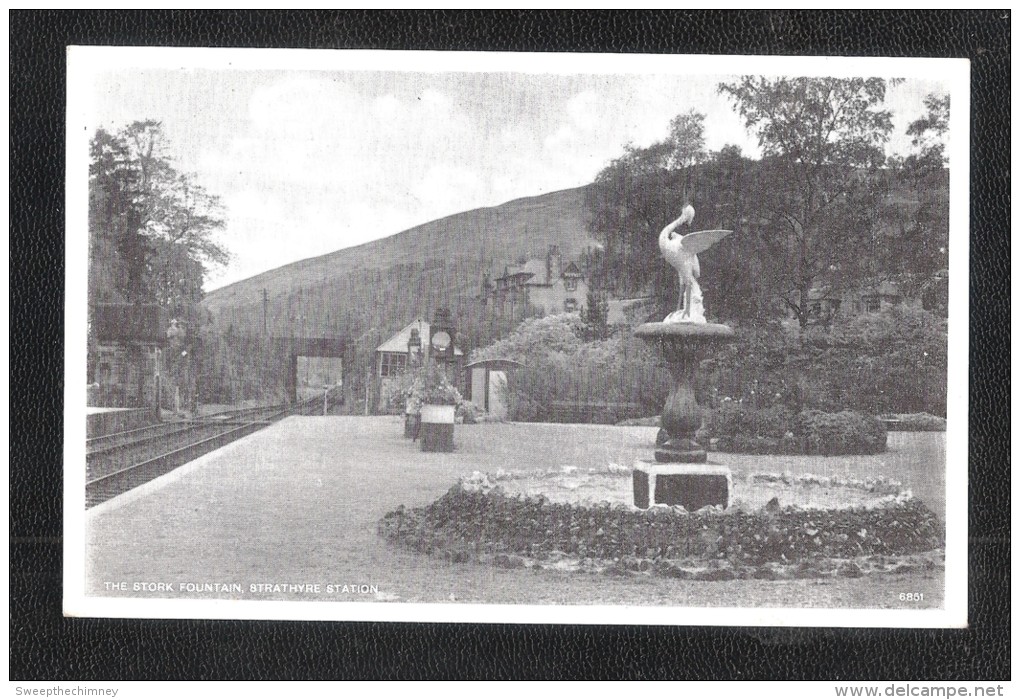 Fountain Strathyre Railway Station Unused Sepia Old Postcard J B White - Perthshire