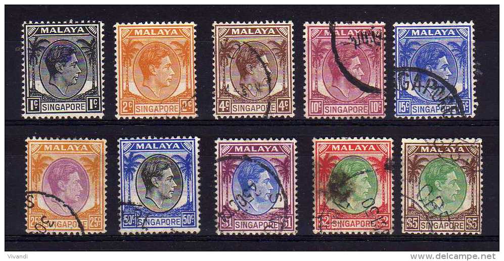 Singapore - 1948 - Definitives (Perf 14, Part Set) - Used - Singapour (...-1959)