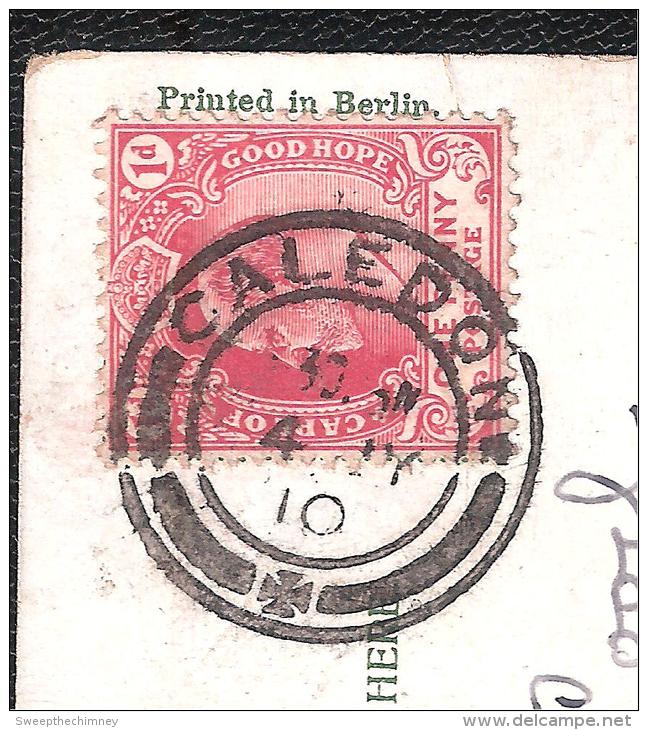 CALEDON SOUTH AFRICA POSTMARK ON CAPE OF GOOD HOPE ONE PENNY STAMP - South Africa