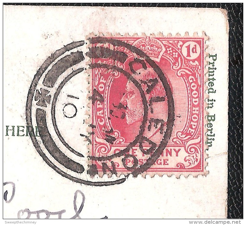 CALEDON SOUTH AFRICA POSTMARK ON CAPE OF GOOD HOPE ONE PENNY STAMP - South Africa