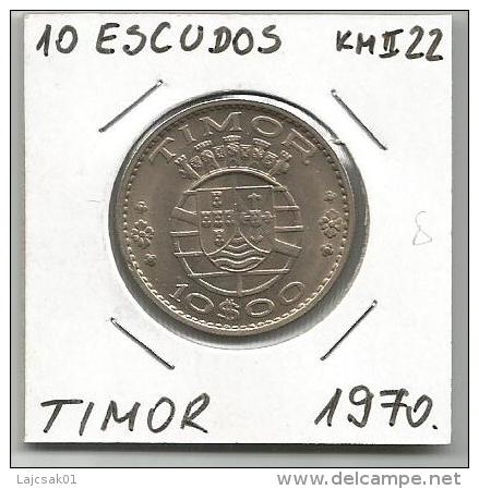 D2 Timor 10 Escudos 1970. KM#22 - Timor