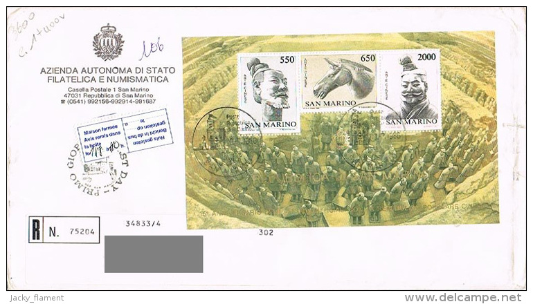 San Marino - FDC (R) "Art Chinois - Armée De Qin - Soldats En Terre Cuite" - 10 Jul 86 - Archéologie