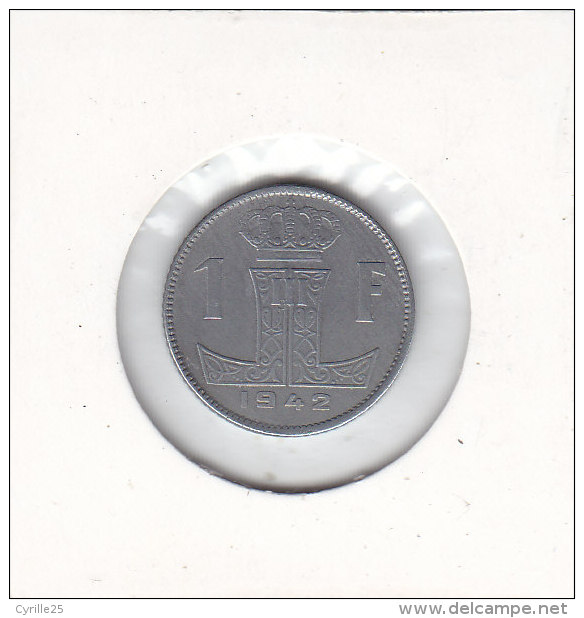 1 FRANC Zinc 1942 FL/ FR - 1 Frank