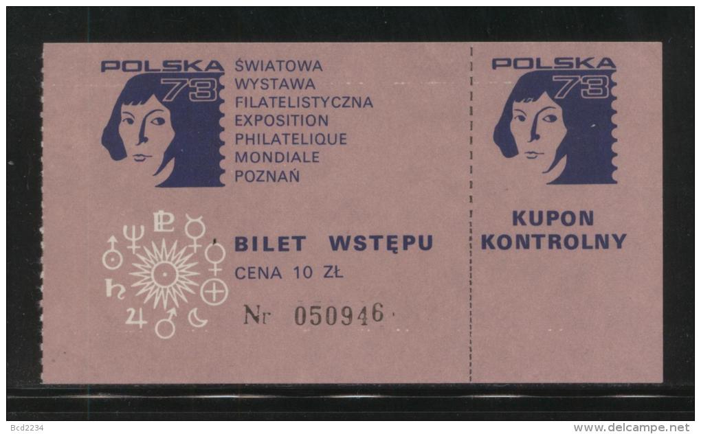 POLAND 1973 POLSKA 73 STAMP EXHIBITION EXPO COPERNICUS TICKET T5 ASTRONOMER ASTRONOMY - Altri & Non Classificati