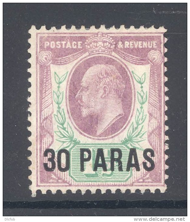 BRITISH LEVANT, 1909 30 Pa On 1&frac12;d Fine Light MM (DeLaRue, Chalky), SG16, Cat &pound;18 - Levant Britannique