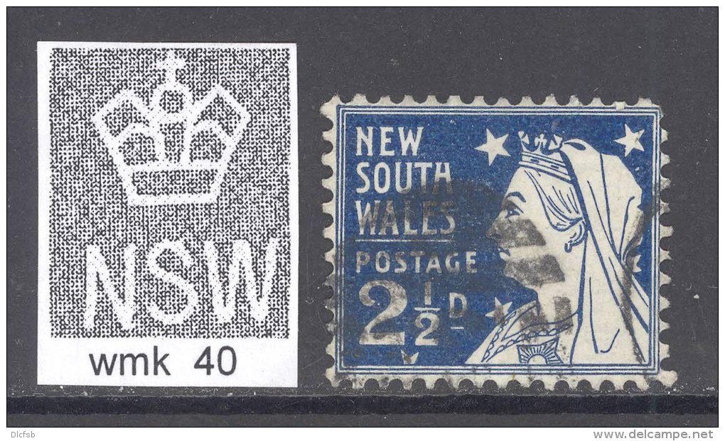 NEW SOUTH WALES, 1897 2&frac12;d Blue (P12) FU (wmk SG40), SG297b - Gebraucht