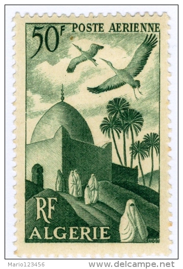 ALGERIA, COLONIA FRANCESE, FRENCH COLONY, POSTA AEREA, AIRMAIL, 1949, FRANCOBOLLO NUOVO (MLH*), Scott C8 - Neufs