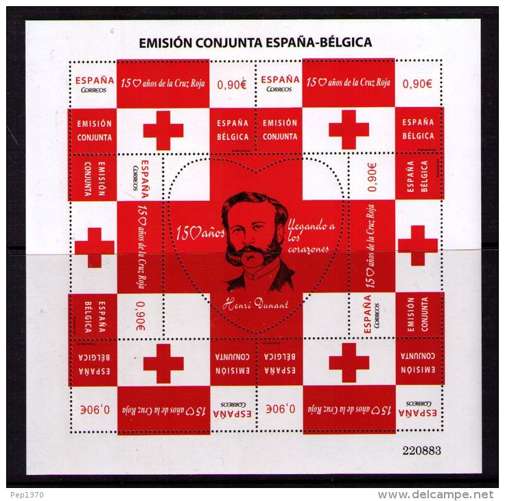 ESPAÑA 2013 - 150 AÑOS DE LA CRUZ ROJA (HENRI DUNANT) EMISION CONJUNTA CON BELGICA - EDIFIL Nº 4828 - Henry Dunant