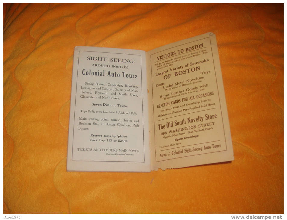 ANCIEN PETIT LIVRE USA SUR / OFFICIAL BOSTON BOOK OF THE INTERNATIONAL COUNCIL. 1920 / ISSUED BY THE CONGREGATIONALIST. - 1900-1949