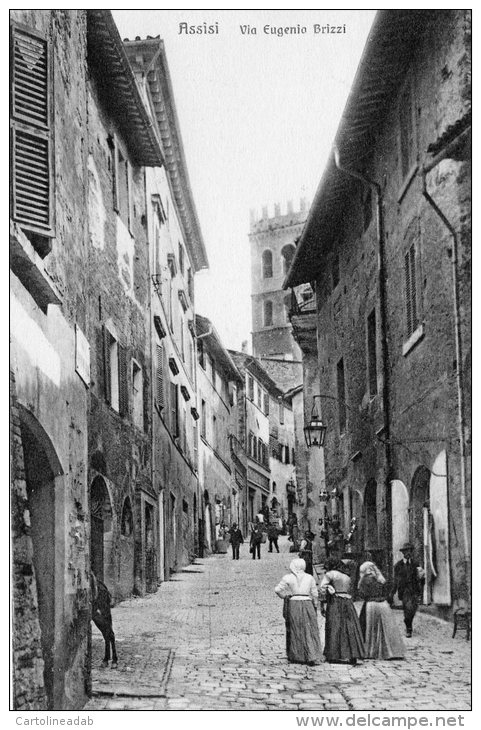 [DC7156] ASSISI (PERUGIA) - VIA EUGENIO BRIZZI - Old Postcard - Other & Unclassified