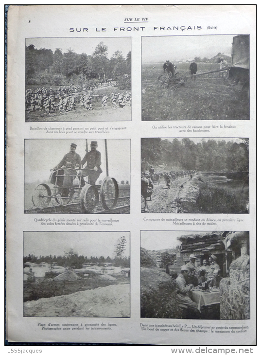 SUR LE VIF N° 89 / 22-07-1916 : HOCHE JOFFRE HYDE-PARK FRONT FRANÇAIS NICOLAS II  LABOURAGE ÉLÉPHANTS - Guerra 1914-18