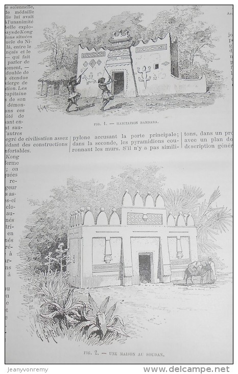 La Semaine Des Constructeurs. N°45. 3 Mai 1890. L'église Du Sacré Coeur à Montmartre.Maison Au Soudan. Habitation Bambar - Revistas - Antes 1900