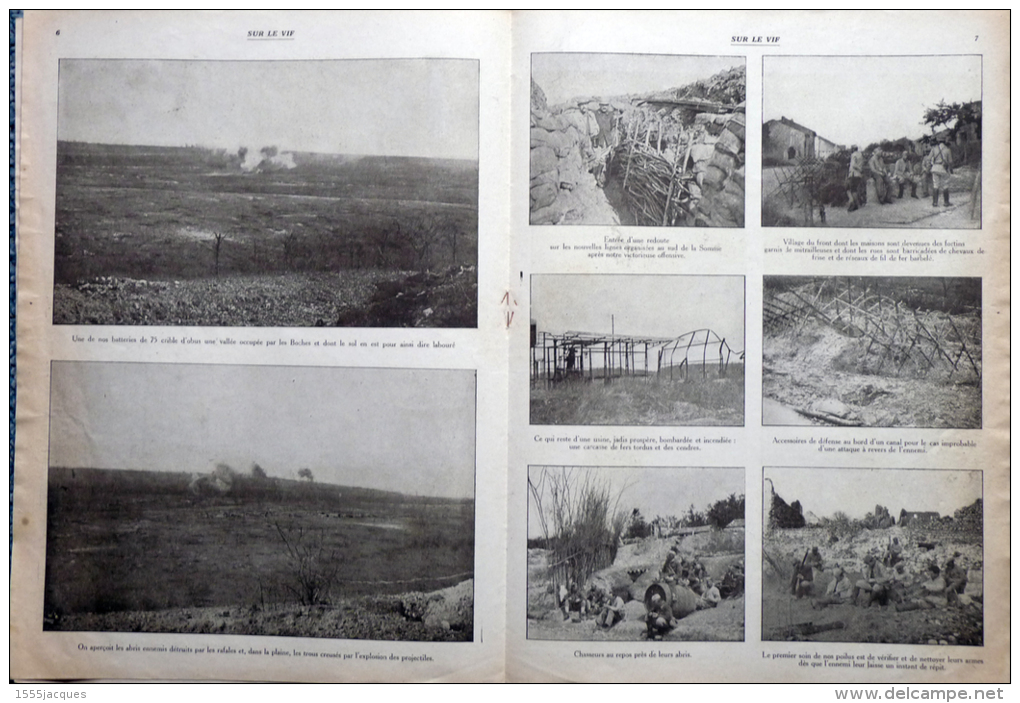 SUR LE VIF N° 91 / 05-08-1916 NICOLAS II ARGONNE DOUGLAS HAIG TORPILLEUR CHASSEURS ALPINS FOKKER LLOYD GEORGE POINCARÉ - War 1914-18