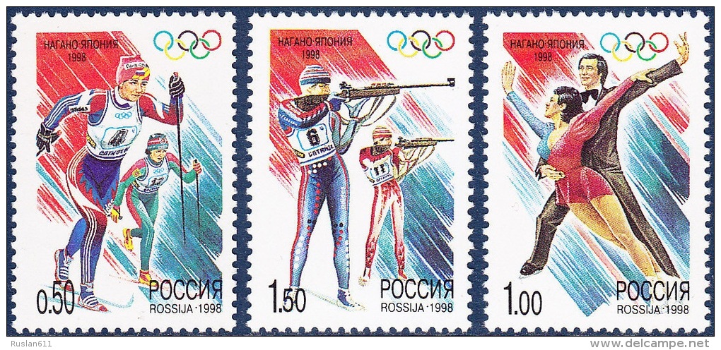 Olympic Games Russia 1998 #643/5 Nagano MNH ** - Winter 1998: Nagano