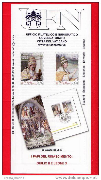 VATICANO - 2013 - Nuovo - Storia Postale - Bollettino Ufficiale - Papi Del Rinascimento - Giulio II E Leone X - BF 16 - Cartas & Documentos