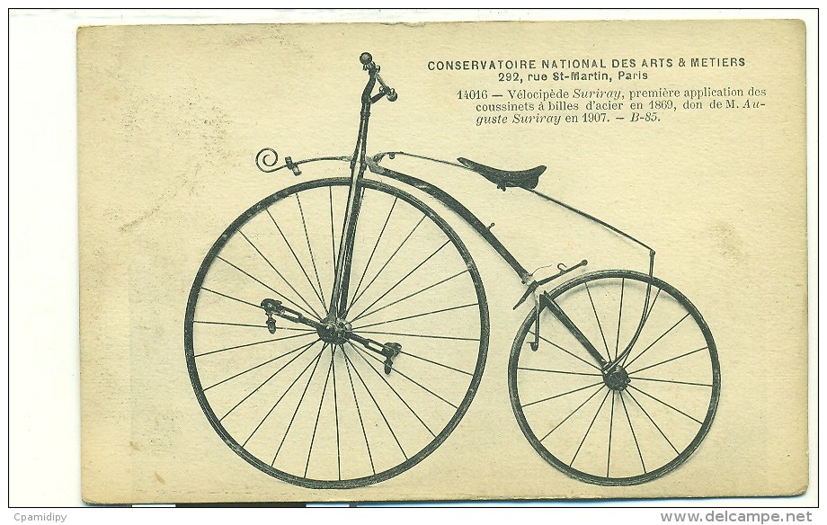 CYCLISME/Conservatoire Des Arts Et MÃ©tiers/rue St Martin,75/PARIS/VÃ©locipÃ ¨de SURIRAY,..coussinets Ã  Billes D'acier( - Cyclisme