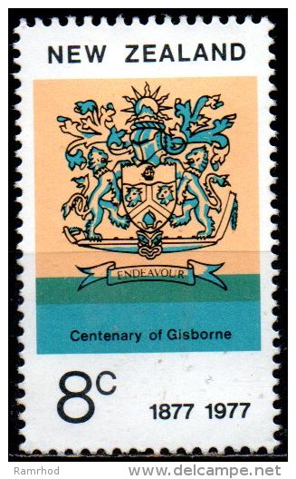 NEW ZEALAND 1977 Centenary Of Gisborne - 8c Arms FU - Nuevos