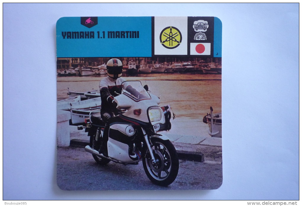 Transports - Sports Moto - Carte Fiche Moto -  Yamaha 1.1 Martini ( Description Au Dos De La Carte ) - Moto Sport