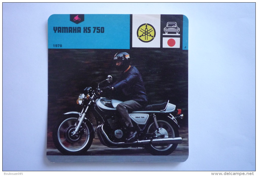 Transports - Sports Moto - Carte Fiche Moto -  Yamaha Xs 750  - 1978 ( Description Au Dos De La Carte ) - Motorcycle Sport