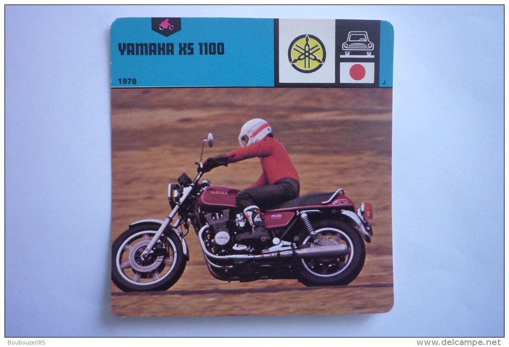 Transports - Sports Moto - Carte Fiche Moto -  Yamaha Xs 1100  - 1978 ( Description Au Dos De La Carte ) - Moto Sport