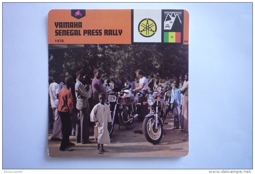 Transports - Sports Moto - Carte Fiche Moto -  Yamaha Senegal Press Rally  - 1978 ( Description Au Dos De La Carte ) - Moto Sport