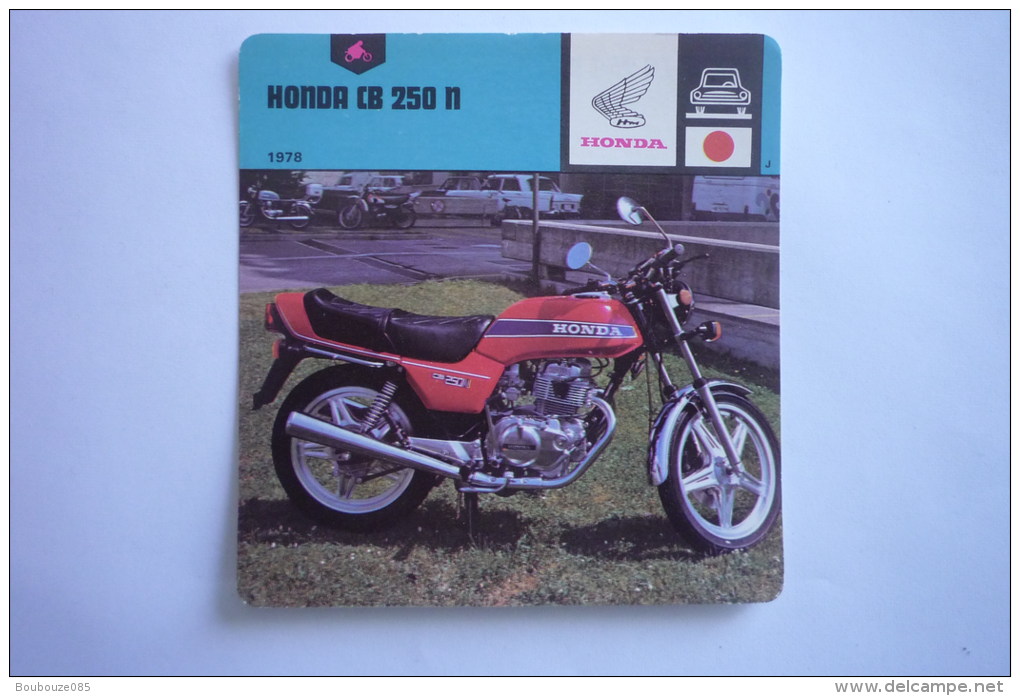 Transports - Sports Moto - Carte Fiche Moto -  Honda Cb 250 N - 1978 ( Description Au Dos De La Carte ) - Motorcycle Sport