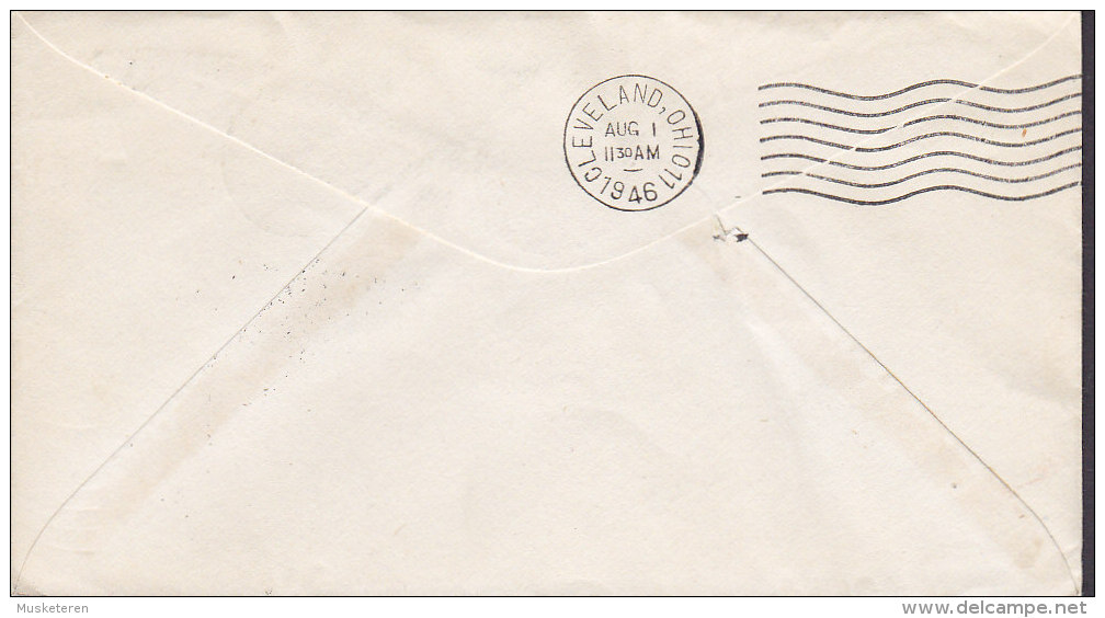 Canada Airmail 1st First Flight TORONTO - CLEVELAND (Ohio) 1946 Cover Lettre To BRANDON Man. (2 Scans) - Premiers Vols
