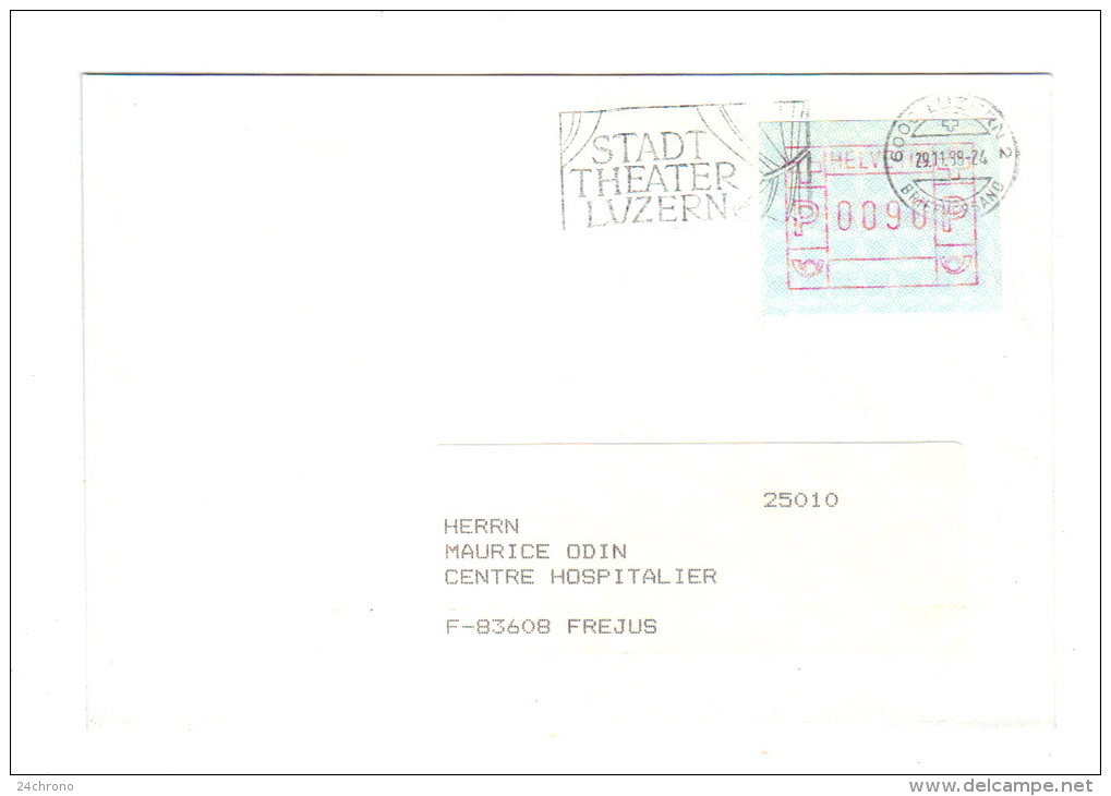 Suisse: Enveloppe Luzern, Flamme Stadt Theater Luzern (13-3870) - Postage Meters