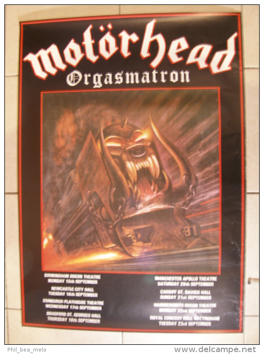 MUSIQUE - MOTÖRHEAD - AFFICHE CONCERT - ORGASMATRON TOUR - 87x61cm - Manifesti & Poster