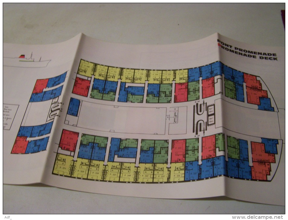@ DEPLIANT PUBLICITAIRE PAQUEBOT LE FRANCE COMPRENANT LES PLANS DU PAQUEBOT - Publicités