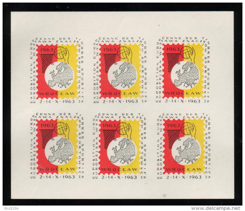 POLAND 1963 EUROPEAN SPORTS THEMATIC PHILATELIC EXPO WROCLAW 2 S/S PERF/IMPERF NHM CINDERELLA HAND BALL HANDBALL - Handbal