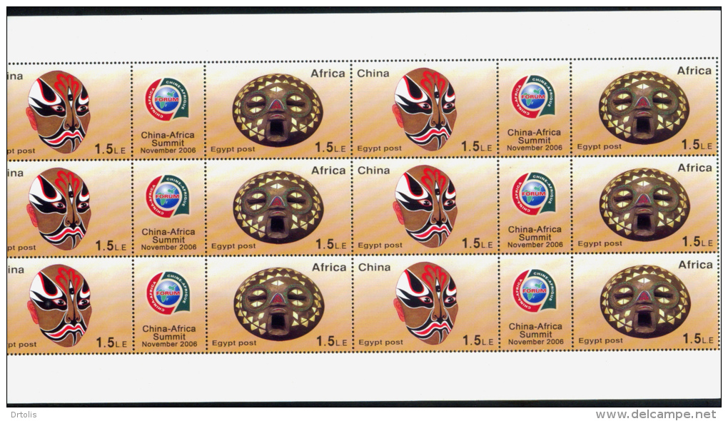 EGYPT / 2006 / AFRICA -CHINA / COMPLETE SHEET OF 6 SETS / MNH / VF  . - Nuevos