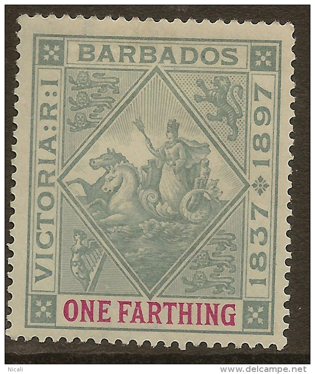BARBADOS 1896 1/2d Colony Seal SG 116 HM ZC276 - Barbados (...-1966)